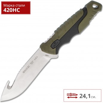 Нож BUCK 0657GRG PURSUIT LARGE GUTHOOK Нож BUCK 0657GRG PURSUIT LARGE GUTHOOK
